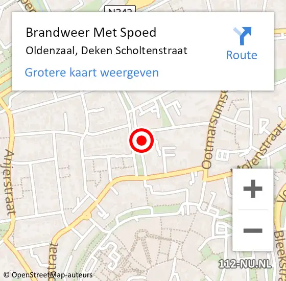 Locatie op kaart van de 112 melding: Brandweer Met Spoed Naar Oldenzaal, Deken Scholtenstraat op 4 november 2021 20:04