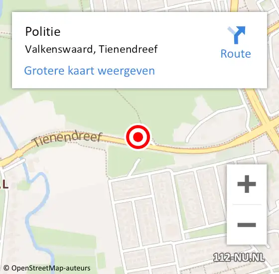 Locatie op kaart van de 112 melding: Politie Valkenswaard, Tienendreef op 4 november 2021 20:48