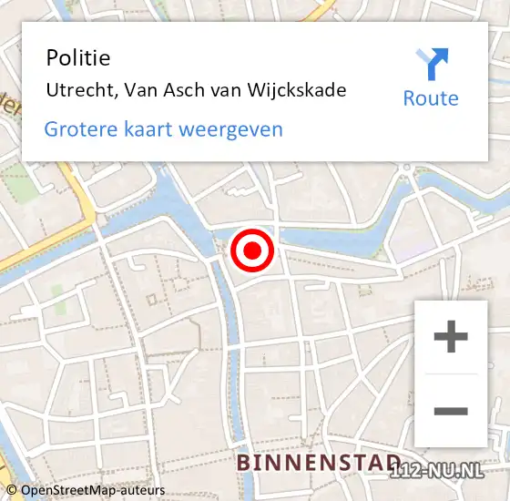 Locatie op kaart van de 112 melding: Politie Utrecht, Van Asch van Wijckskade op 4 november 2021 20:48