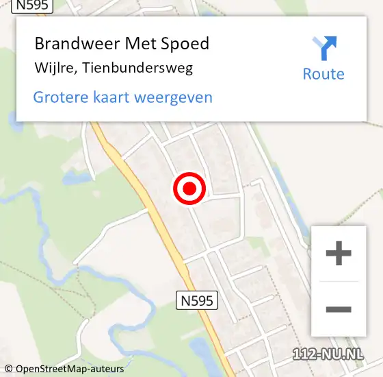 Locatie op kaart van de 112 melding: Brandweer Met Spoed Naar Wijlre, Tienbundersweg op 4 november 2021 21:21