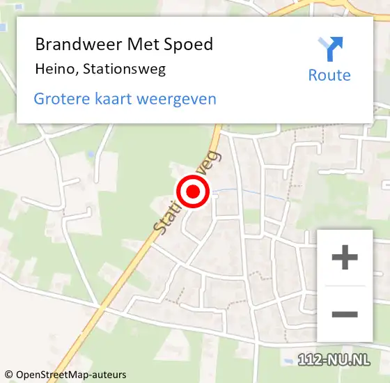 Locatie op kaart van de 112 melding: Brandweer Met Spoed Naar Heino, Stationsweg op 4 november 2021 21:57