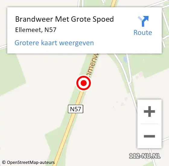 Locatie op kaart van de 112 melding: Brandweer Met Grote Spoed Naar Ellemeet, N57 op 28 juni 2014 09:25