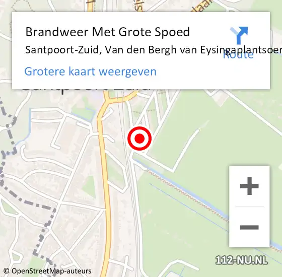 Locatie op kaart van de 112 melding: Brandweer Met Grote Spoed Naar Santpoort-Zuid, Van den Bergh van Eysingaplantsoen op 4 november 2021 23:33