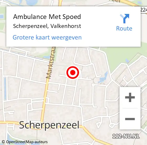 Locatie op kaart van de 112 melding: Ambulance Met Spoed Naar Scherpenzeel, Valkenhorst op 4 november 2021 23:49