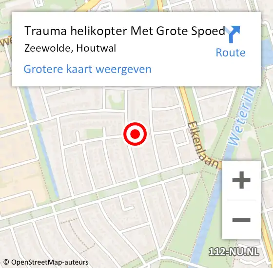 Locatie op kaart van de 112 melding: Trauma helikopter Met Grote Spoed Naar Zeewolde, Houtwal op 5 november 2021 03:50
