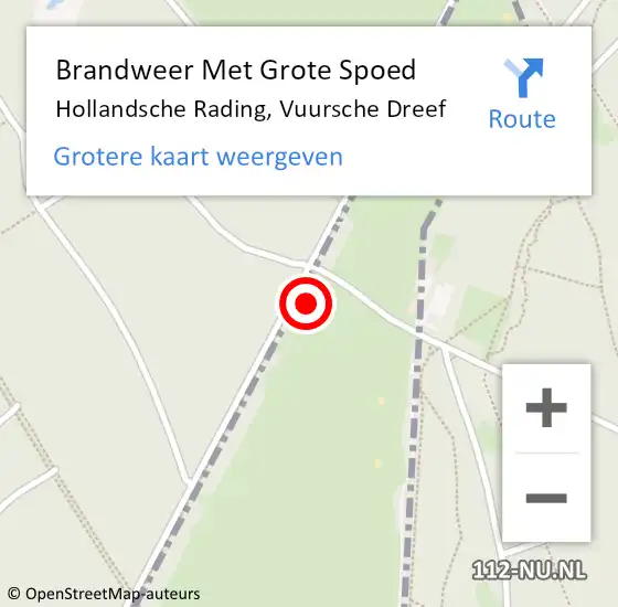 Locatie op kaart van de 112 melding: Brandweer Met Grote Spoed Naar Hollandsche Rading, Vuursche Dreef op 5 november 2021 04:14