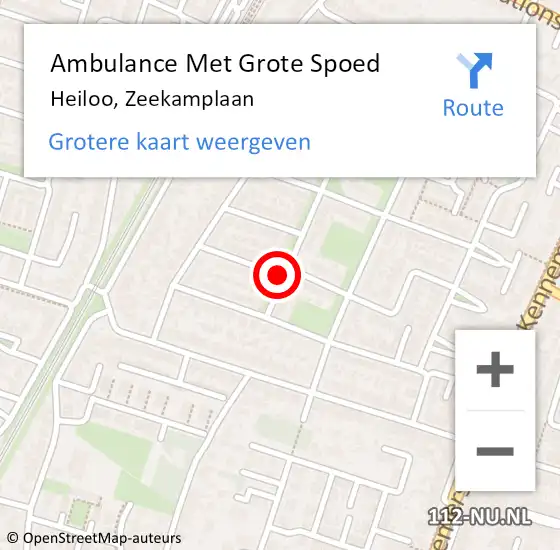 Locatie op kaart van de 112 melding: Ambulance Met Grote Spoed Naar Heiloo, Zeekamplaan op 5 november 2021 05:09