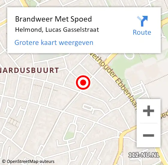 Locatie op kaart van de 112 melding: Brandweer Met Spoed Naar Helmond, Lucas Gasselstraat op 5 november 2021 07:02