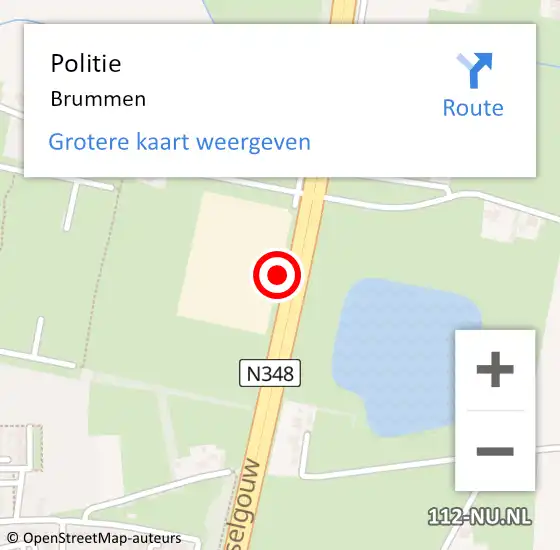 Locatie op kaart van de 112 melding: Politie Brummen op 5 november 2021 08:00