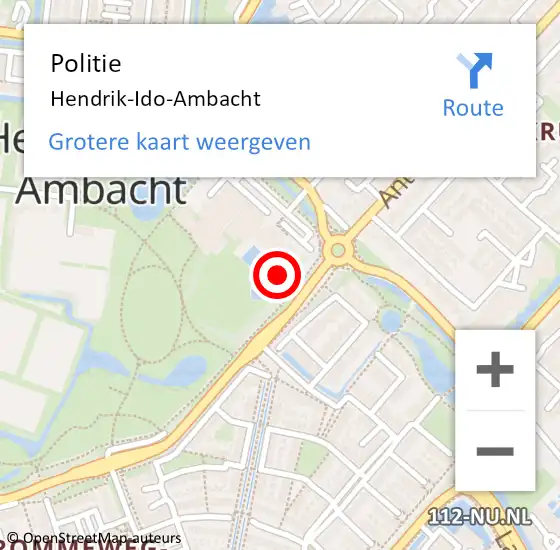 Locatie op kaart van de 112 melding: Politie Hendrik-Ido-Ambacht op 5 november 2021 08:30