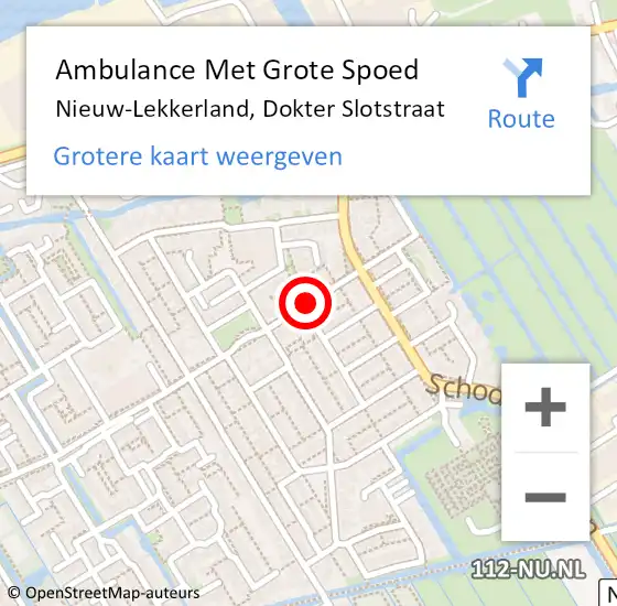 Locatie op kaart van de 112 melding: Ambulance Met Grote Spoed Naar Nieuw-Lekkerland, Dokter Slotstraat op 5 november 2021 08:53