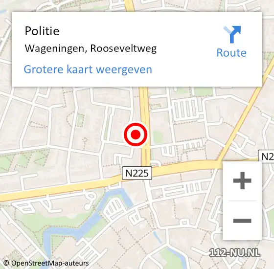 Locatie op kaart van de 112 melding: Politie Wageningen, Rooseveltweg op 5 november 2021 09:41