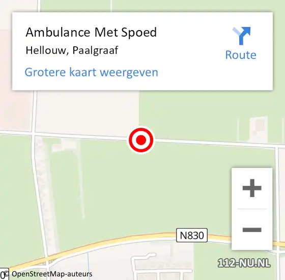 Locatie op kaart van de 112 melding: Ambulance Met Spoed Naar Hellouw, Paalgraaf op 5 november 2021 10:21