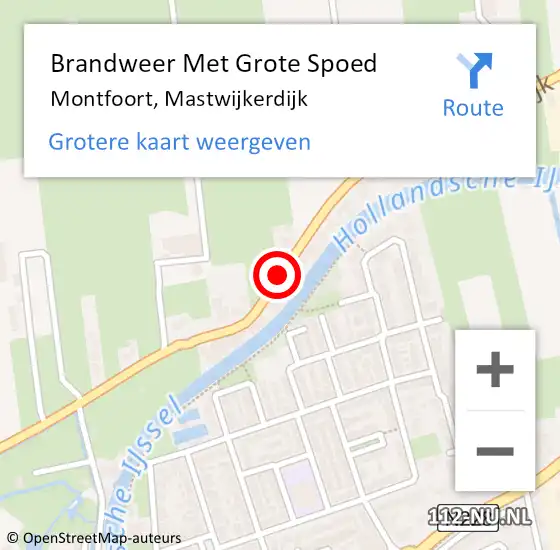 Locatie op kaart van de 112 melding: Brandweer Met Grote Spoed Naar Montfoort, Mastwijkerdijk op 5 november 2021 10:26