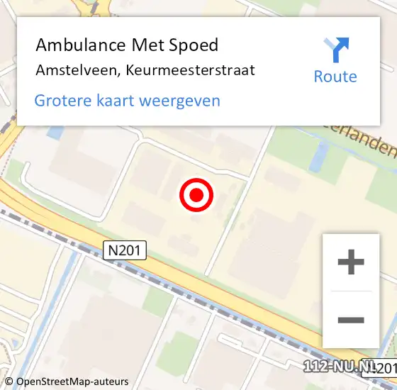 Locatie op kaart van de 112 melding: Ambulance Met Spoed Naar Amstelveen, Keurmeesterstraat op 5 november 2021 10:47