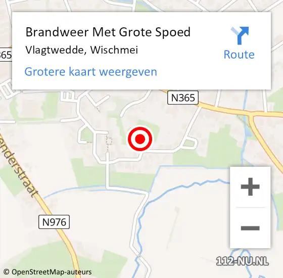 Locatie op kaart van de 112 melding: Brandweer Met Grote Spoed Naar Vlagtwedde, Wischmei op 28 juni 2014 10:15