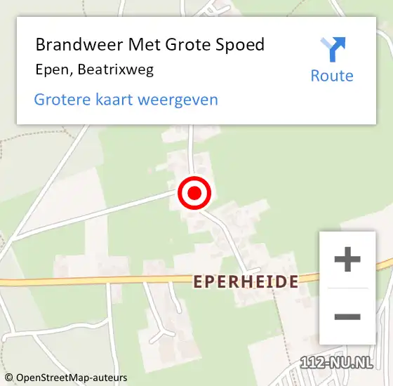 Locatie op kaart van de 112 melding: Brandweer Met Grote Spoed Naar Epen, Beatrixweg op 5 november 2021 11:26