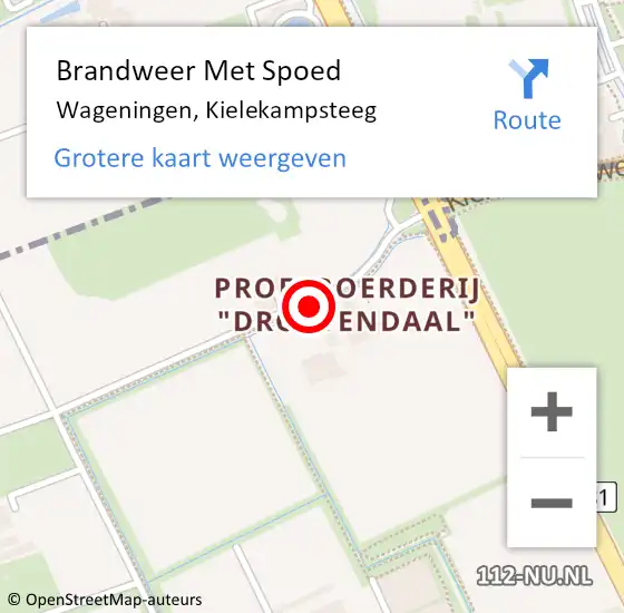 Locatie op kaart van de 112 melding: Brandweer Met Spoed Naar Wageningen, Kielekampsteeg op 5 november 2021 11:30