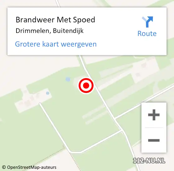 Locatie op kaart van de 112 melding: Brandweer Met Spoed Naar Drimmelen, Buitendijk op 5 november 2021 12:01