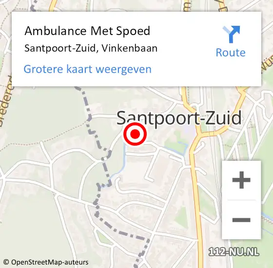 Locatie op kaart van de 112 melding: Ambulance Met Spoed Naar Santpoort-Zuid, Vinkenbaan op 5 november 2021 12:04