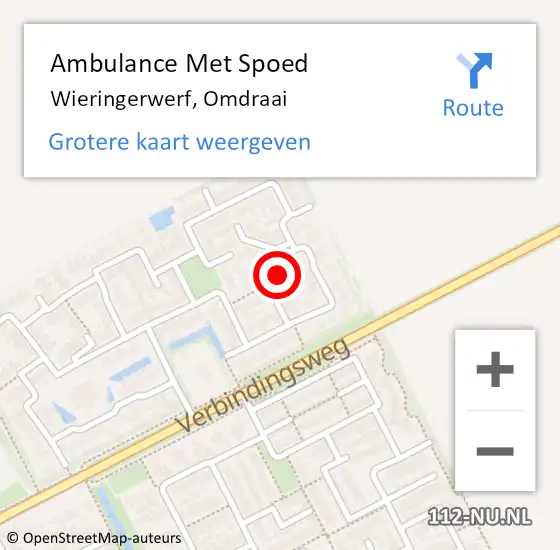 Locatie op kaart van de 112 melding: Ambulance Met Spoed Naar Wieringerwerf, Omdraai op 5 november 2021 12:10