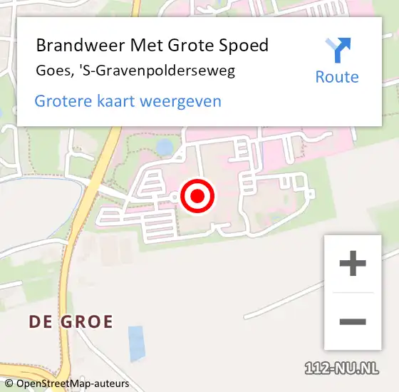 Locatie op kaart van de 112 melding: Brandweer Met Grote Spoed Naar Goes, 'S-Gravenpolderseweg op 28 juni 2014 10:29