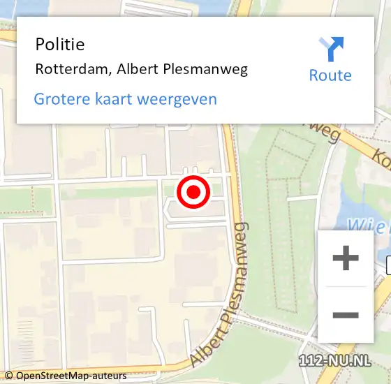 Locatie op kaart van de 112 melding: Politie Rotterdam, Albert Plesmanweg op 5 november 2021 12:31