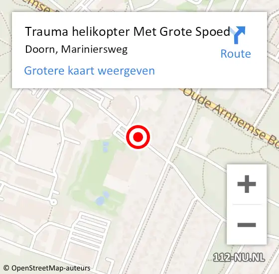 Locatie op kaart van de 112 melding: Trauma helikopter Met Grote Spoed Naar Doorn, Mariniersweg op 5 november 2021 13:43