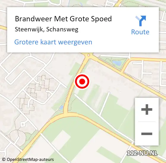 Locatie op kaart van de 112 melding: Brandweer Met Grote Spoed Naar Steenwijk, Schansweg op 5 november 2021 14:16