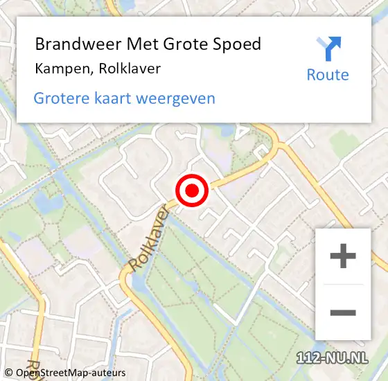 Locatie op kaart van de 112 melding: Brandweer Met Grote Spoed Naar Kampen, Rolklaver op 5 november 2021 14:52