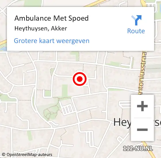 Locatie op kaart van de 112 melding: Ambulance Met Spoed Naar Heythuysen, Akker op 5 november 2021 15:00