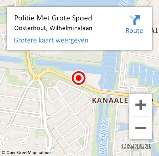 Locatie op kaart van de 112 melding: Politie Met Grote Spoed Naar Oosterhout, Wilhelminalaan op 5 november 2021 15:30