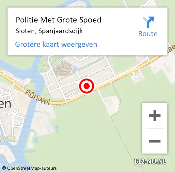 Locatie op kaart van de 112 melding: Politie Met Grote Spoed Naar Sloten, Spanjaardsdijk op 5 november 2021 15:45