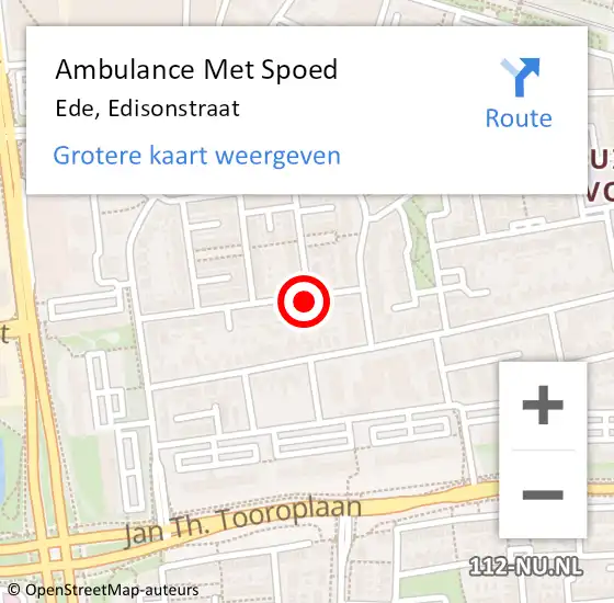 Locatie op kaart van de 112 melding: Ambulance Met Spoed Naar Ede, Edisonstraat op 5 november 2021 15:45