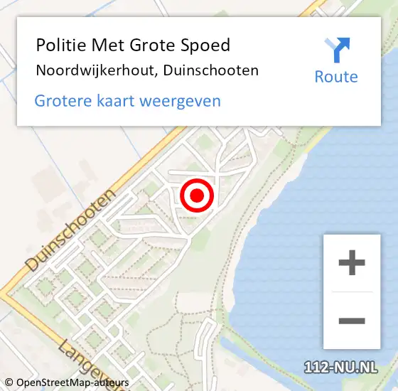 Locatie op kaart van de 112 melding: Politie Met Grote Spoed Naar Noordwijkerhout, Duinschooten op 5 november 2021 16:17