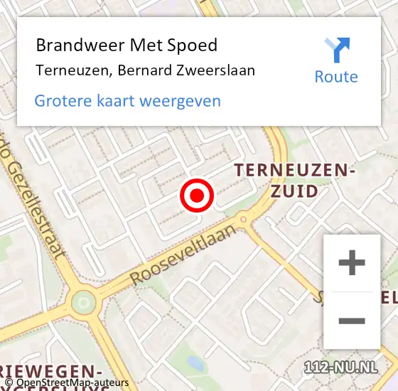 Locatie op kaart van de 112 melding: Brandweer Met Spoed Naar Terneuzen, Bernard Zweerslaan op 5 november 2021 16:24