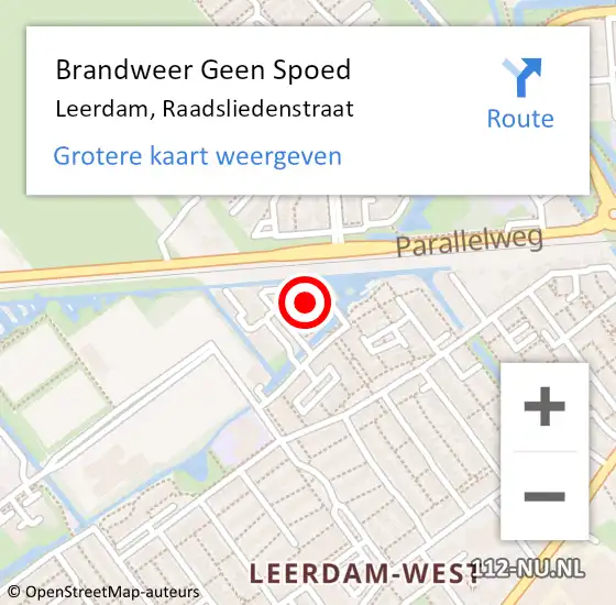 Locatie op kaart van de 112 melding: Brandweer Geen Spoed Naar Leerdam, Raadsliedenstraat op 5 november 2021 17:05