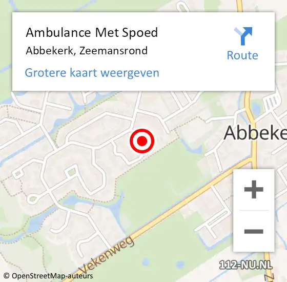 Locatie op kaart van de 112 melding: Ambulance Met Spoed Naar Abbekerk, Zeemansrond op 5 november 2021 17:24