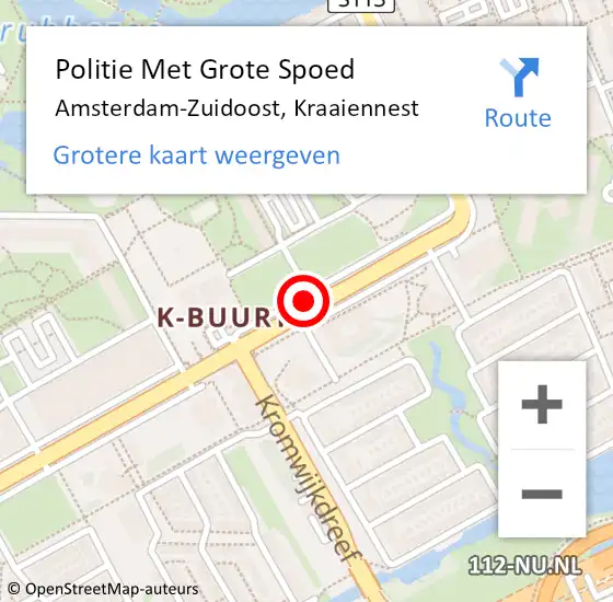 Locatie op kaart van de 112 melding: Politie Met Grote Spoed Naar Amsterdam-Zuidoost, Kraaiennest op 5 november 2021 17:31