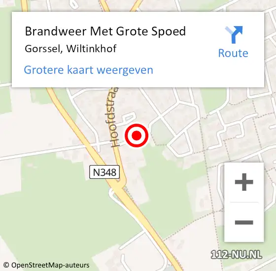 Locatie op kaart van de 112 melding: Brandweer Met Grote Spoed Naar Gorssel, Wiltinkhof op 5 november 2021 17:31