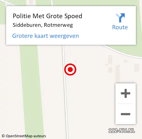 Locatie op kaart van de 112 melding: Politie Met Grote Spoed Naar Siddeburen, Rotmerweg op 5 november 2021 17:42