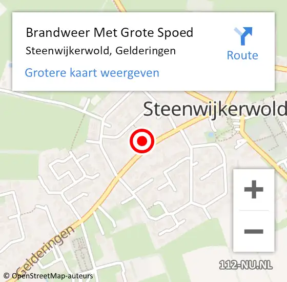 Locatie op kaart van de 112 melding: Brandweer Met Grote Spoed Naar Steenwijkerwold, Gelderingen op 6 oktober 2013 15:42