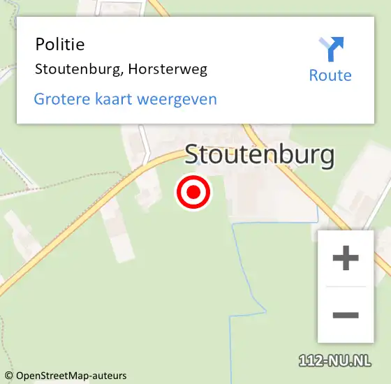 Locatie op kaart van de 112 melding: Politie Stoutenburg, Horsterweg op 5 november 2021 18:28