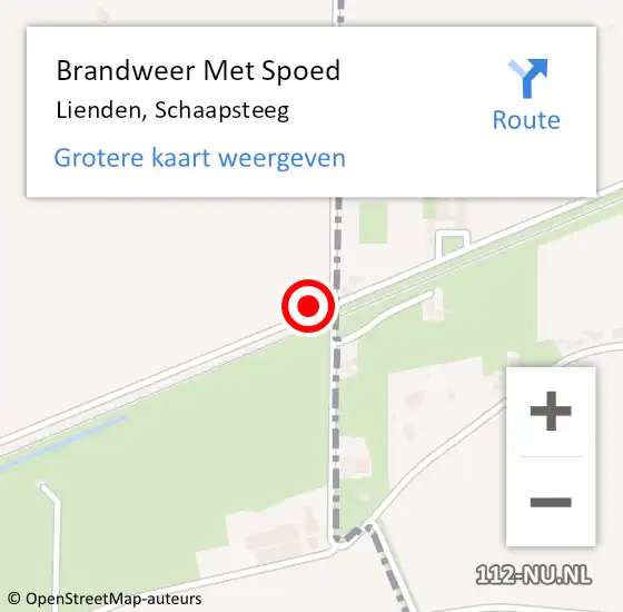 Locatie op kaart van de 112 melding: Brandweer Met Spoed Naar Lienden, Schaapsteeg op 6 oktober 2013 15:42