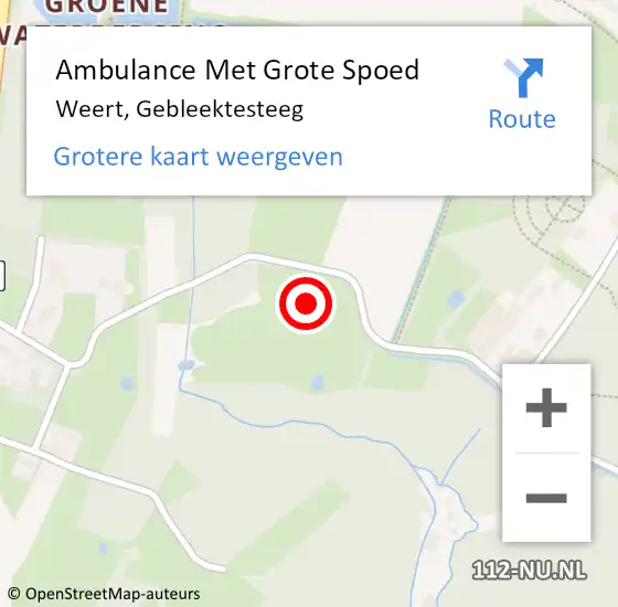 Locatie op kaart van de 112 melding: Ambulance Met Grote Spoed Naar Weert, Gebleektesteeg op 5 november 2021 18:54