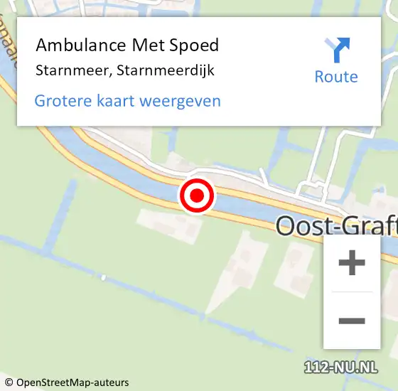 Locatie op kaart van de 112 melding: Ambulance Met Spoed Naar Starnmeer, Starnmeerdijk op 5 november 2021 19:00