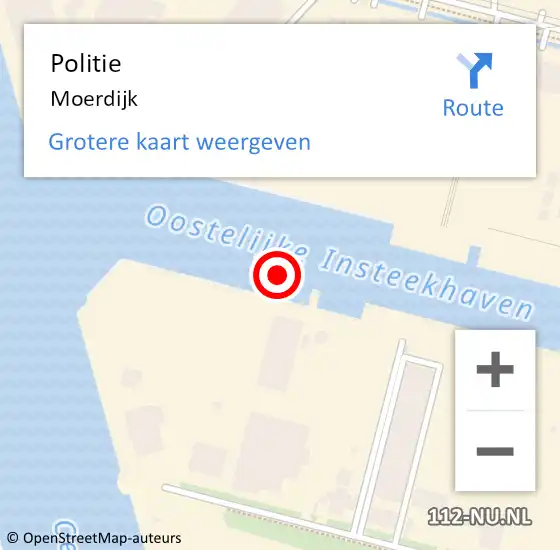 Locatie op kaart van de 112 melding: Politie Moerdijk op 5 november 2021 19:02