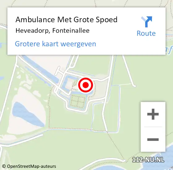 Locatie op kaart van de 112 melding: Ambulance Met Grote Spoed Naar Heveadorp, Fonteinallee op 6 oktober 2013 15:42