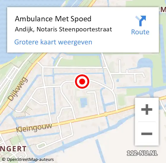 Locatie op kaart van de 112 melding: Ambulance Met Spoed Naar Andijk, Notaris Steenpoortestraat op 5 november 2021 19:12