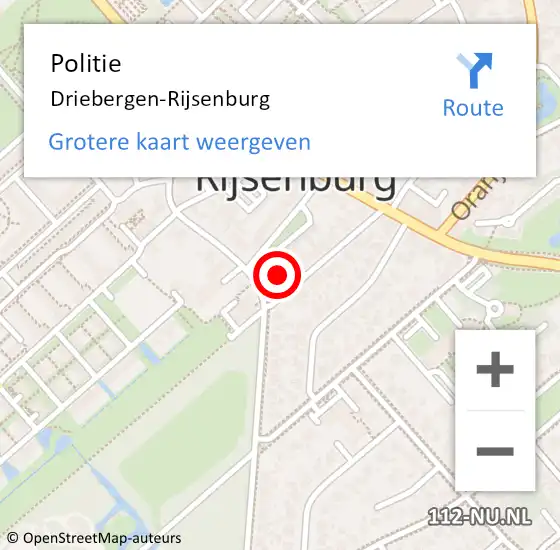 Locatie op kaart van de 112 melding: Politie Driebergen-Rijsenburg op 5 november 2021 19:19